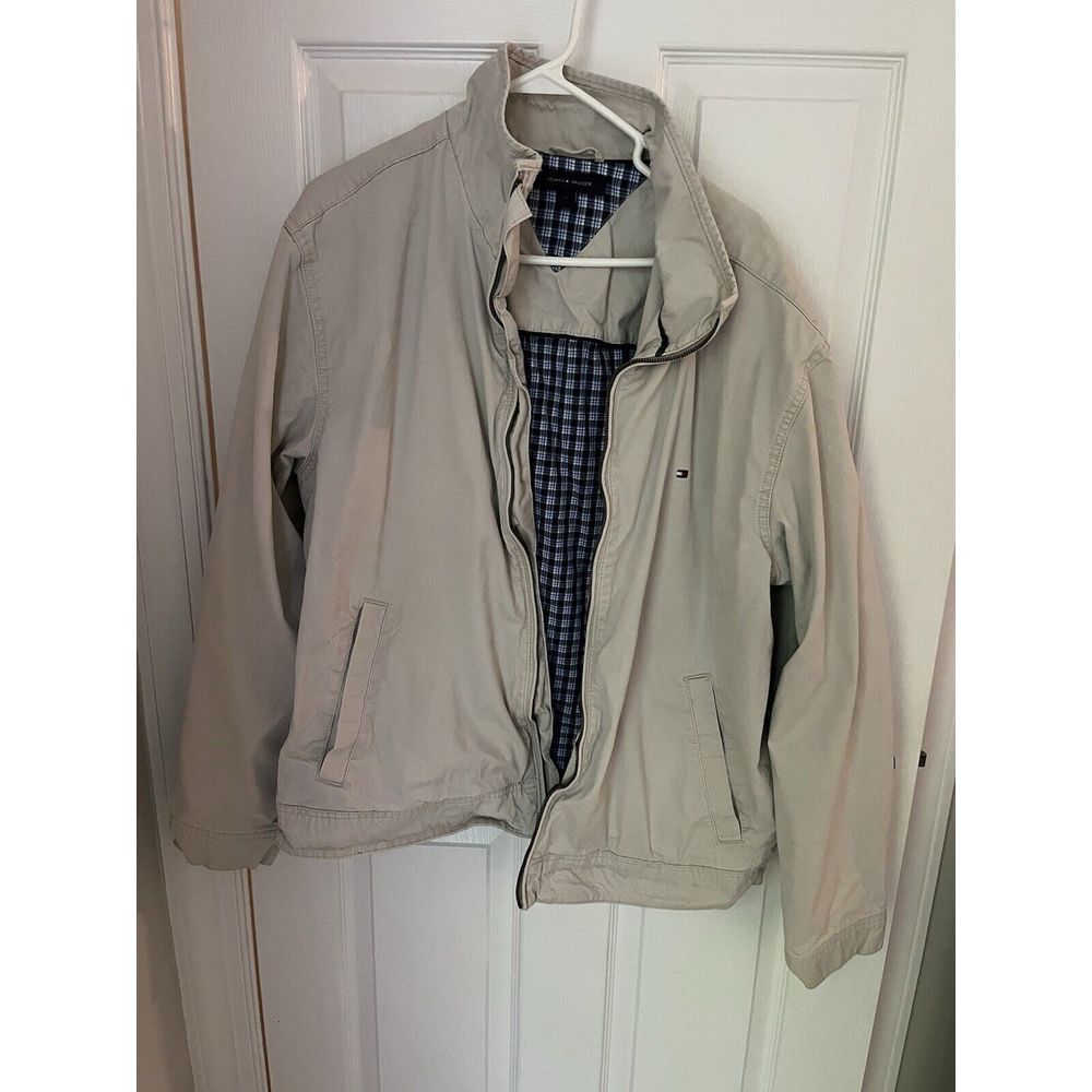 Tommy Hilfiger Embroidered Logo Beige‎ Zip Up Jacket Xxl